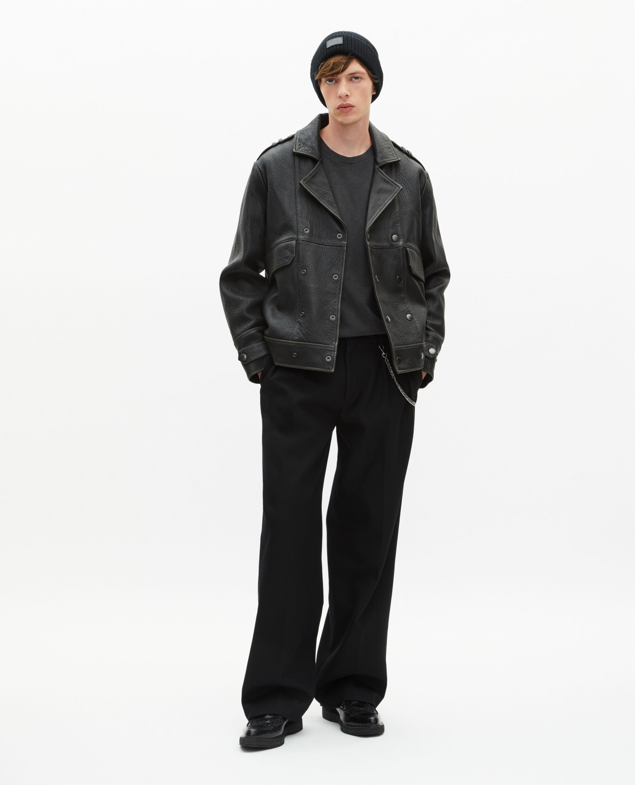 Black leather jacket | The Kooples US