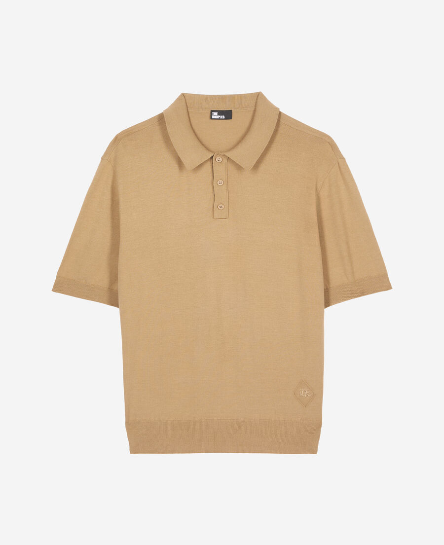 brown knitted polo t-shirt