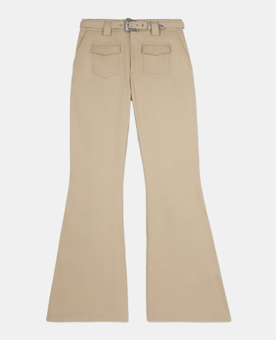 The Kooples FEMME BEIGE pantalon flare beige