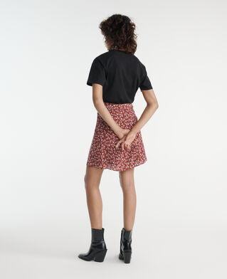 The Kooples WOMEN BURGUNDY flowing burgundy short skirt with print