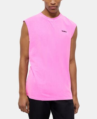 The Kooples HOMME FLUO PINK t-shirt homme rose fluo avec logo