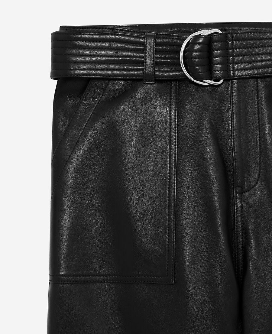 The Kooples DAMEN BLACK gerade lederhose