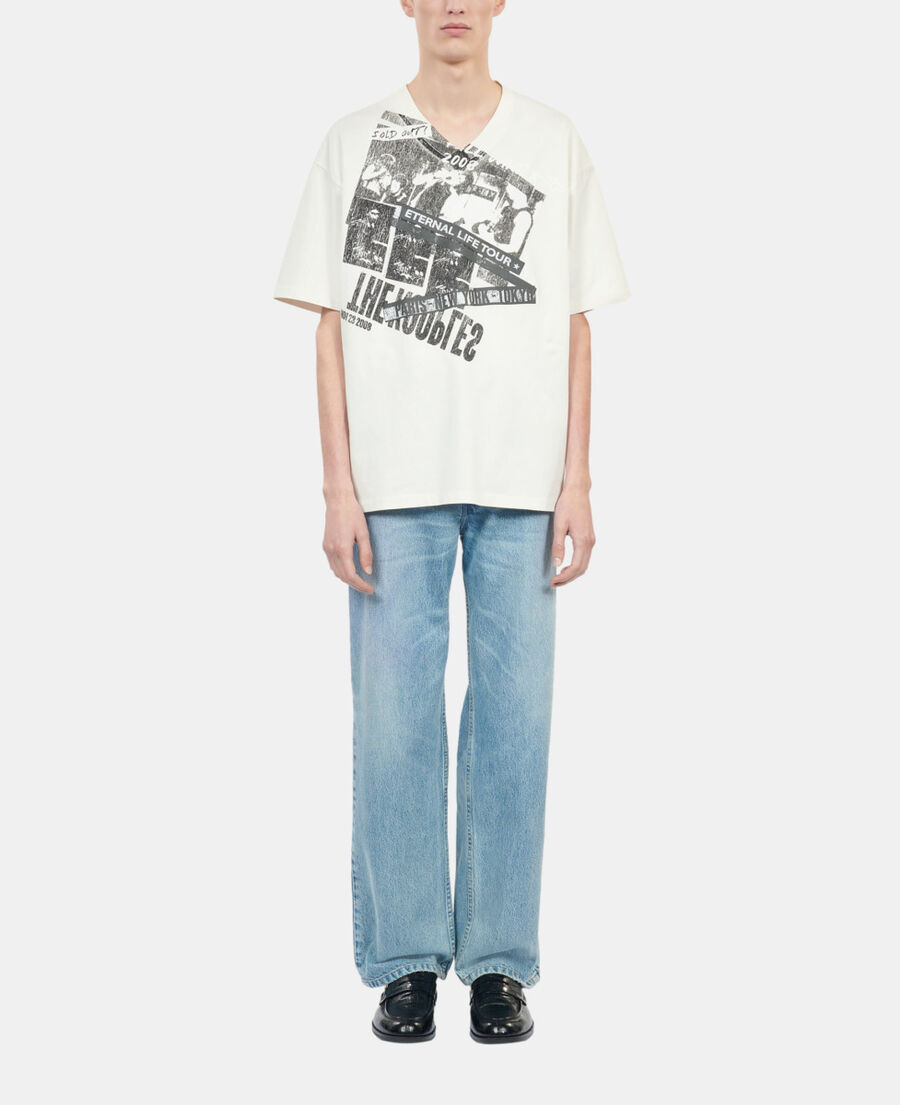 The Kooples H ECRU ecru eternal life tour serigraphy t-shirt