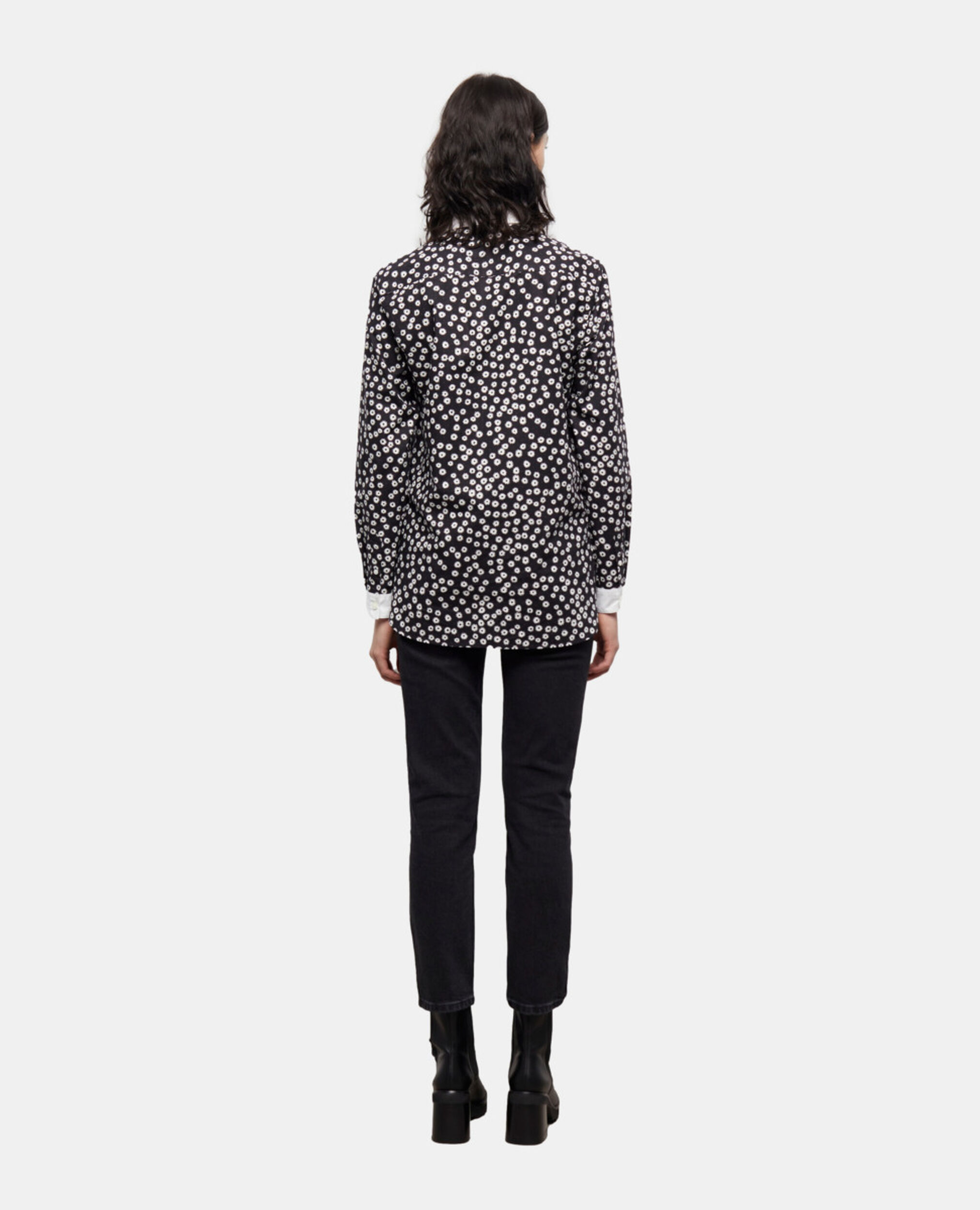 Printed shirt, BLACK WHITE, hi-res image number null