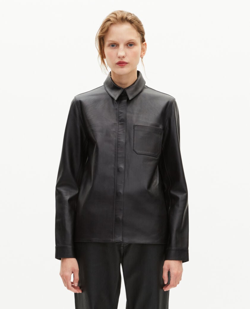 The Kooples FEMME BLACK chemise en cuir noire