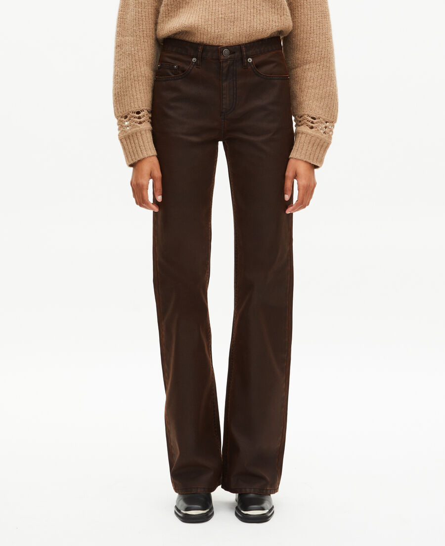 The Kooples WOMEN BROWN brown flared jeans