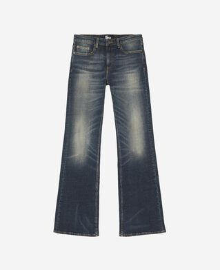 The Kooples F MEDIUM BLUE bootcut jeans with blue abrasions