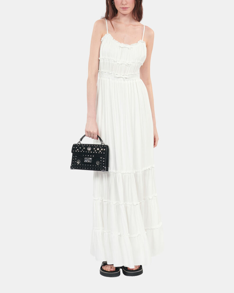 The Kooples FEMME WHITE robe longue avec nœuds blanche