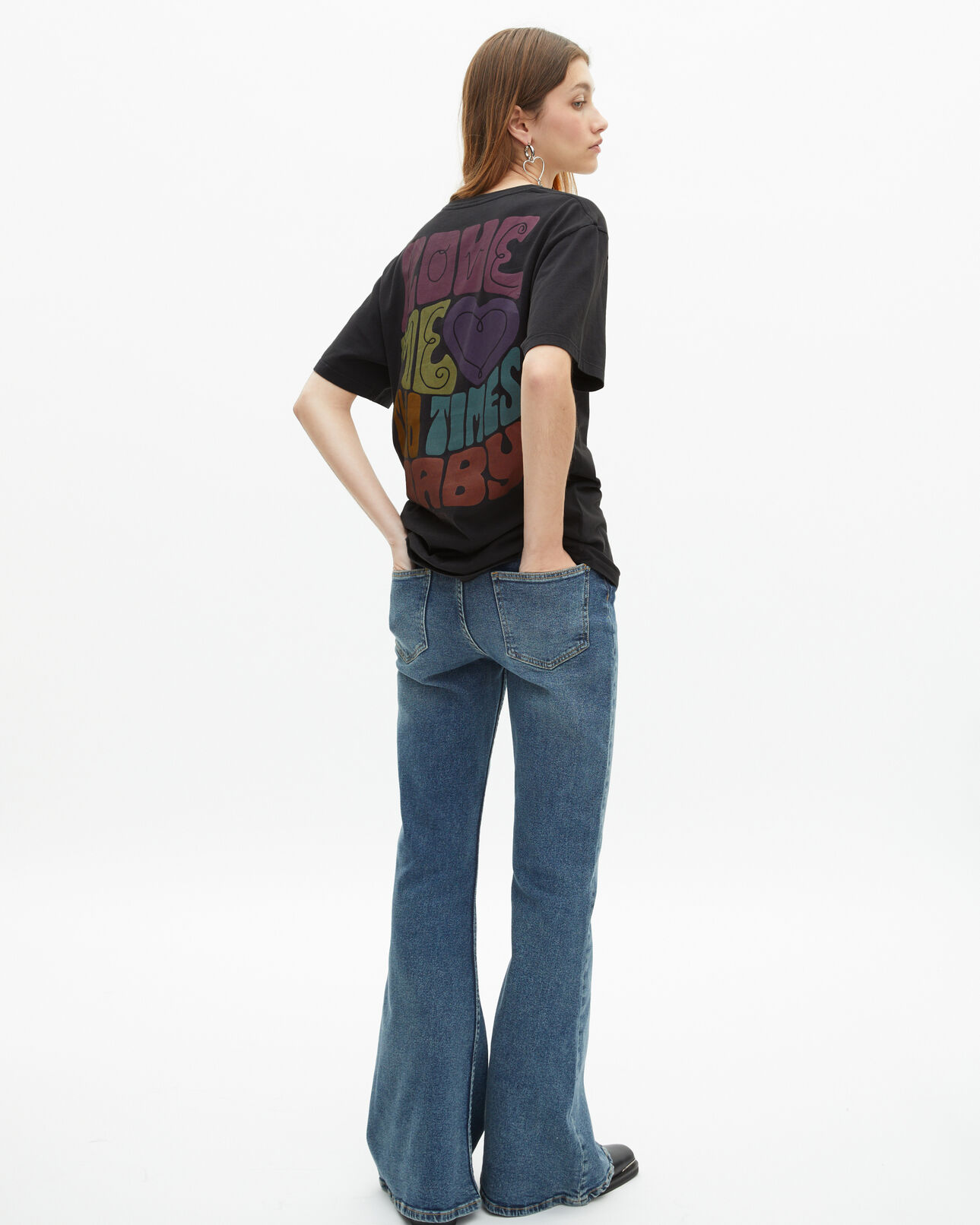 The Kooples MIXED BLACK WASHED the doors x the kooples unisex faded black t-shirt