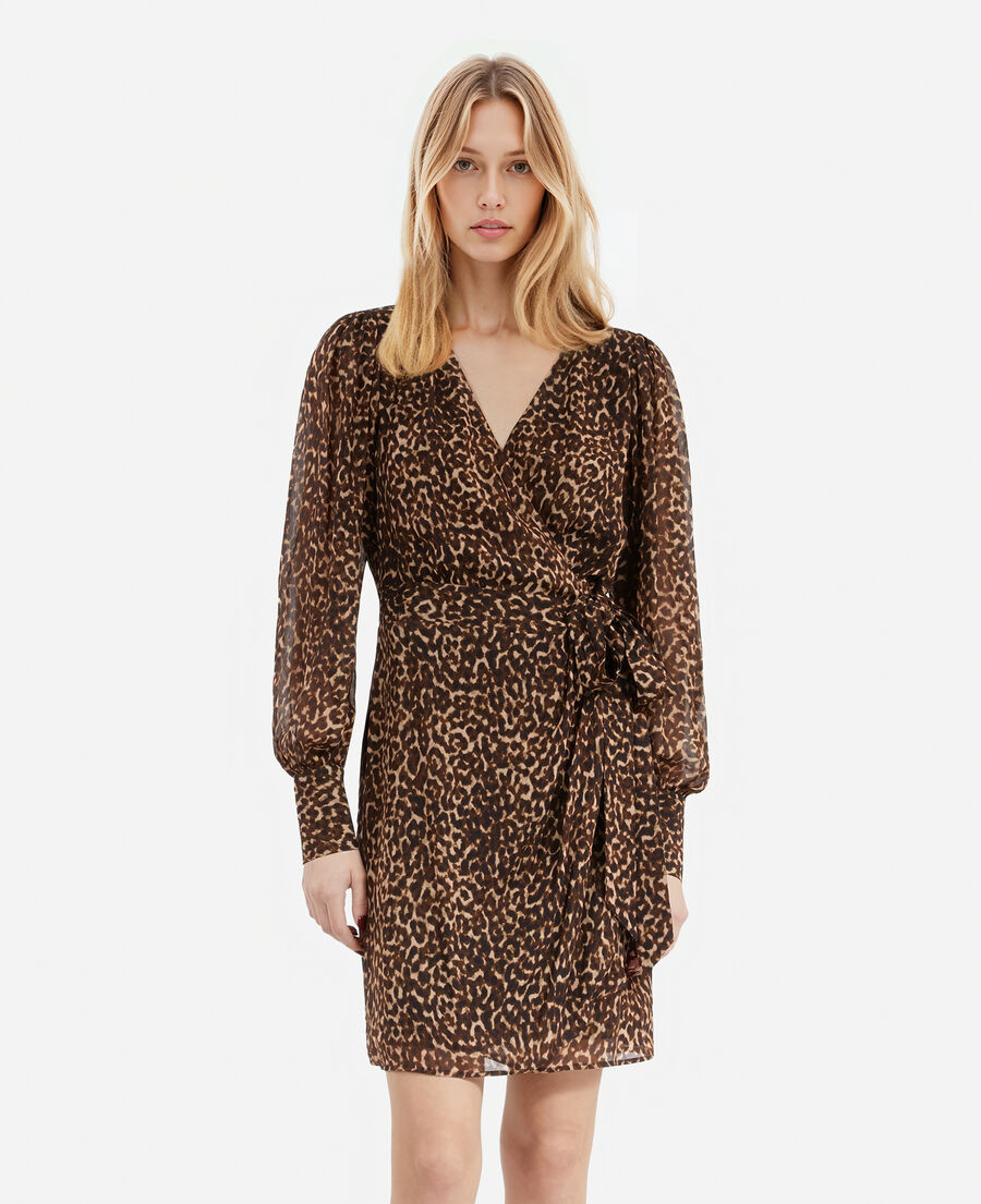 The Kooples DAMEN LEOPARD kurzes wickelkleid mit leopardenmuster