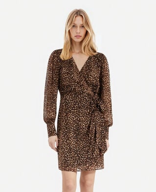 The Kooples FEMME LEOPARD robe portefeuille courte imprimé léopard
