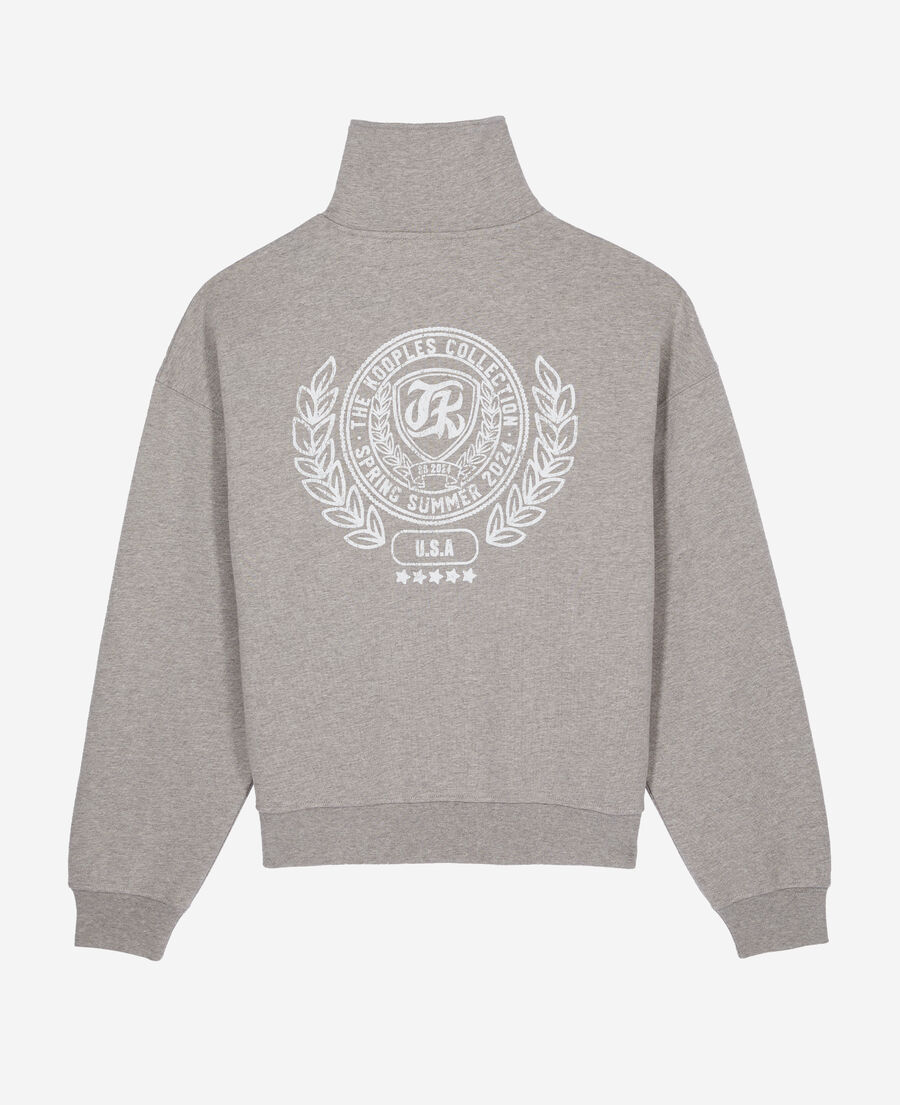 The Kooples HOMME ARDOISE_1 sweatshirt avec s&eacute;rigraphie gris