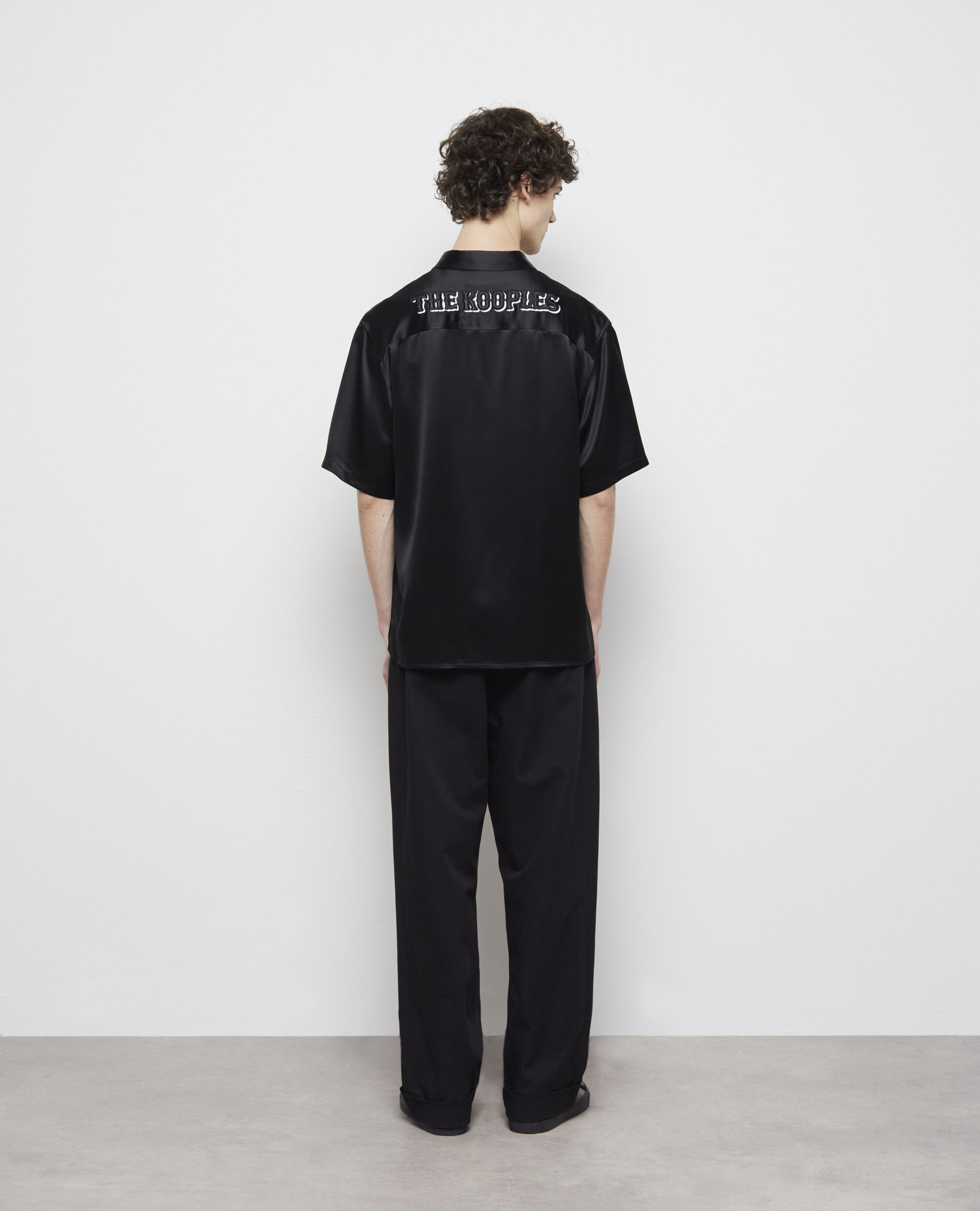Casual black embroidered shirt, BLACK, hi-res image number null