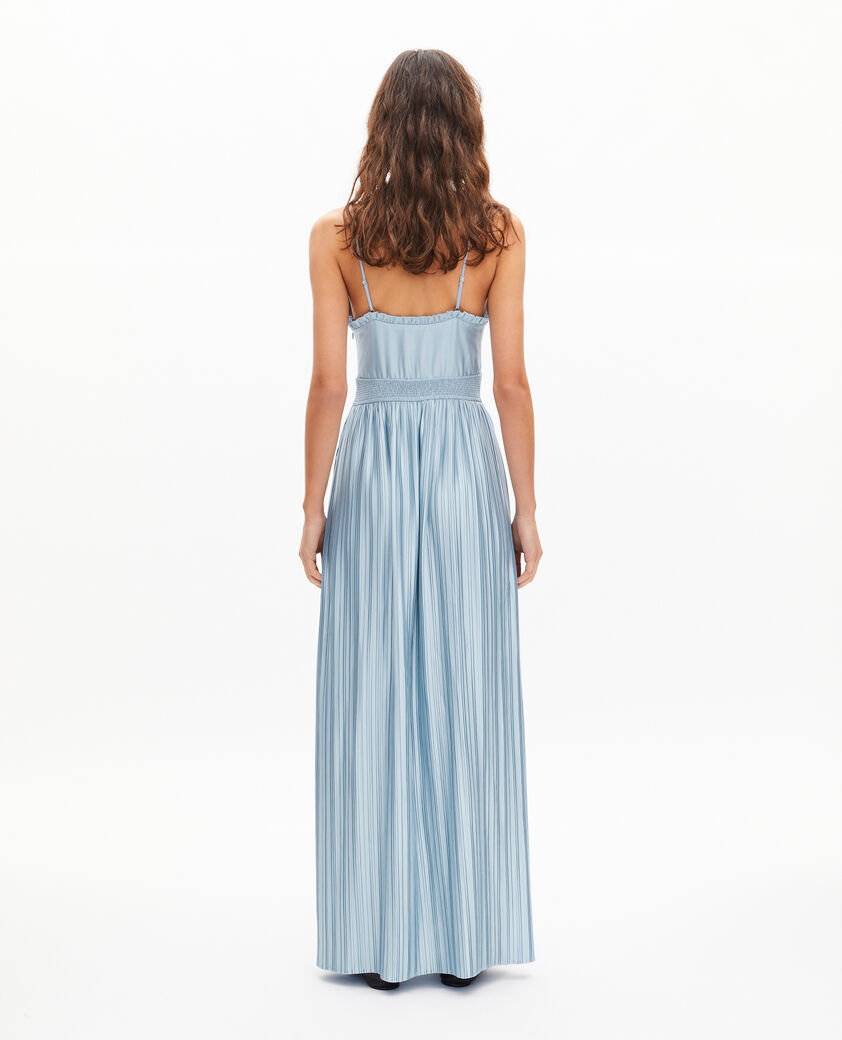 The Kooples WOMEN LIGHT BLUE blue pleated maxi dress