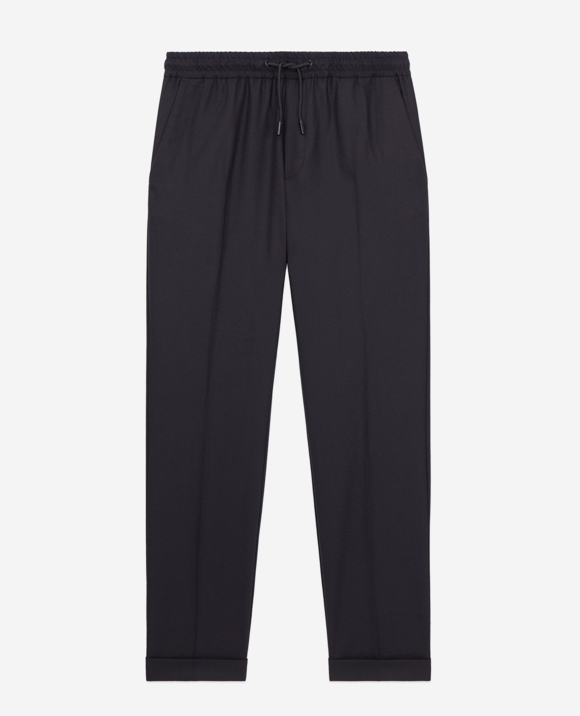 Pantalon noir en flanelle, BLACK, hi-res image number null