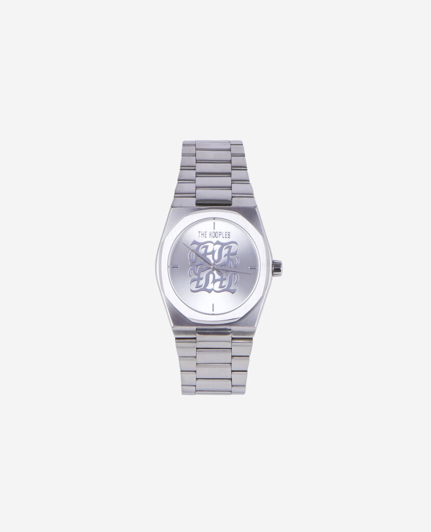 The Kooples MIXTE SILVER montre monogramme argentée