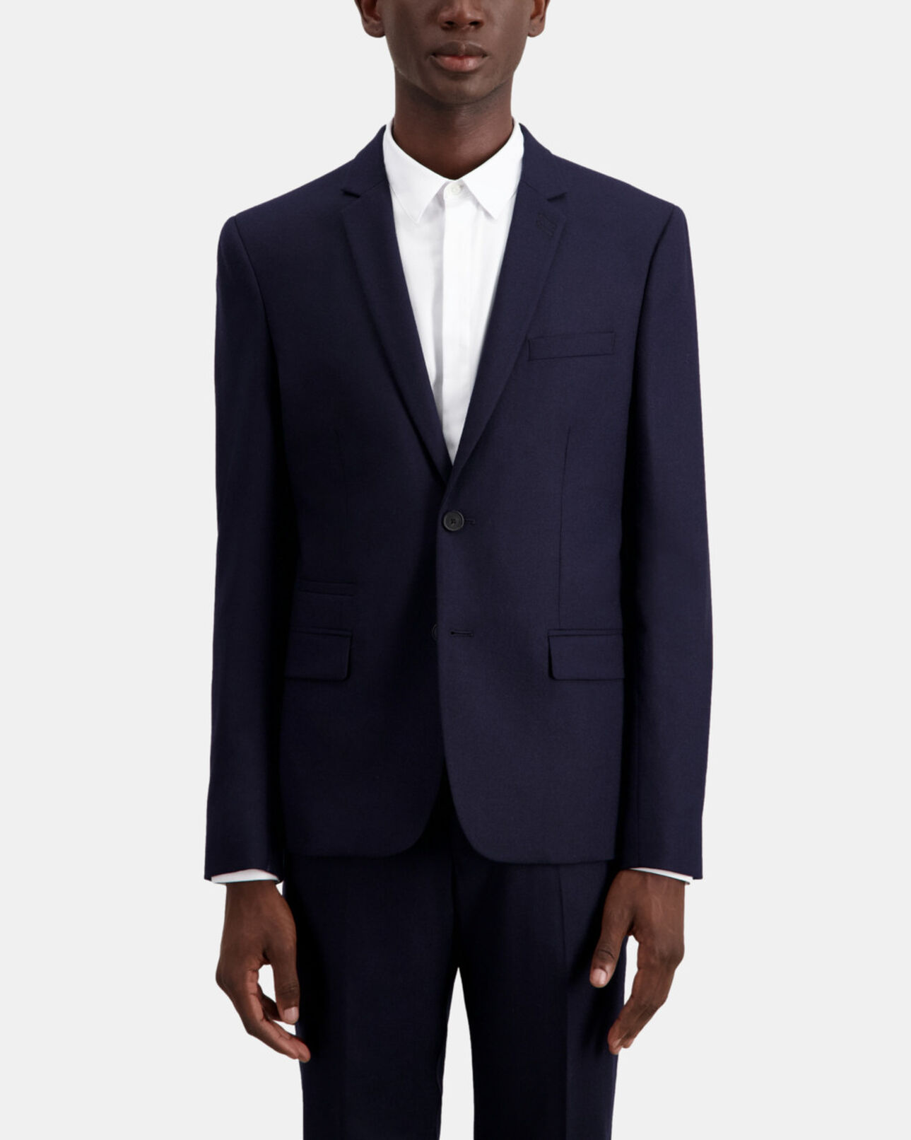 The Kooples HOMME NAVY veste de costume bleu marine en flanelle