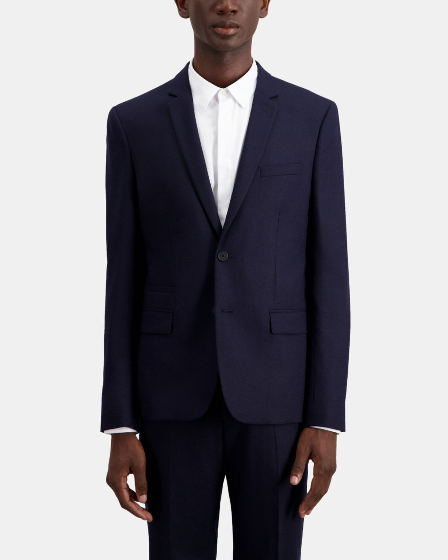 Veste de costume bleu marine en flanelle, NAVY, hi-res image number null
