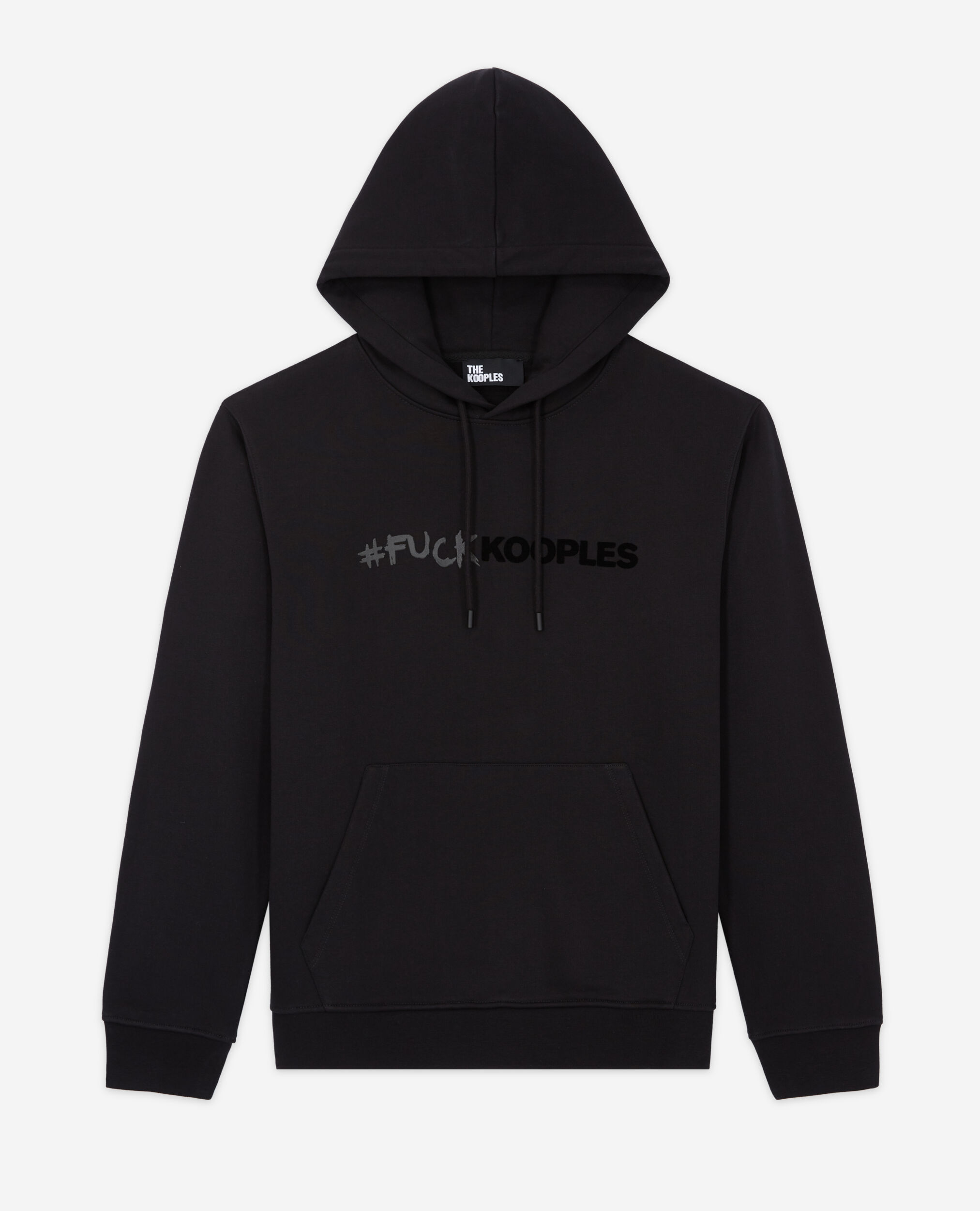Sweatshirt à capuche logo noir, BLACK, hi-res image number null