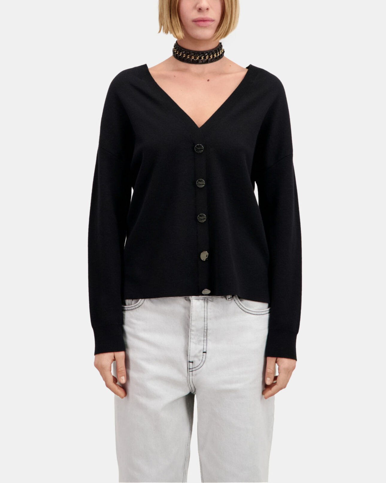 The Kooples FEMME BLACK pull avec boutonnage dans le dos