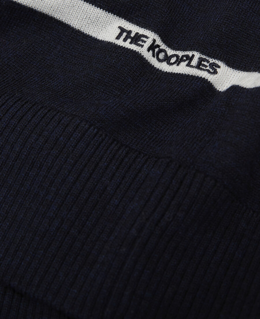 The Kooples H DARK NAVY-ECRU merino wool sweater