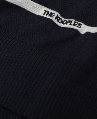 The Kooples H DARK NAVY-ECRU merino wool sweater
