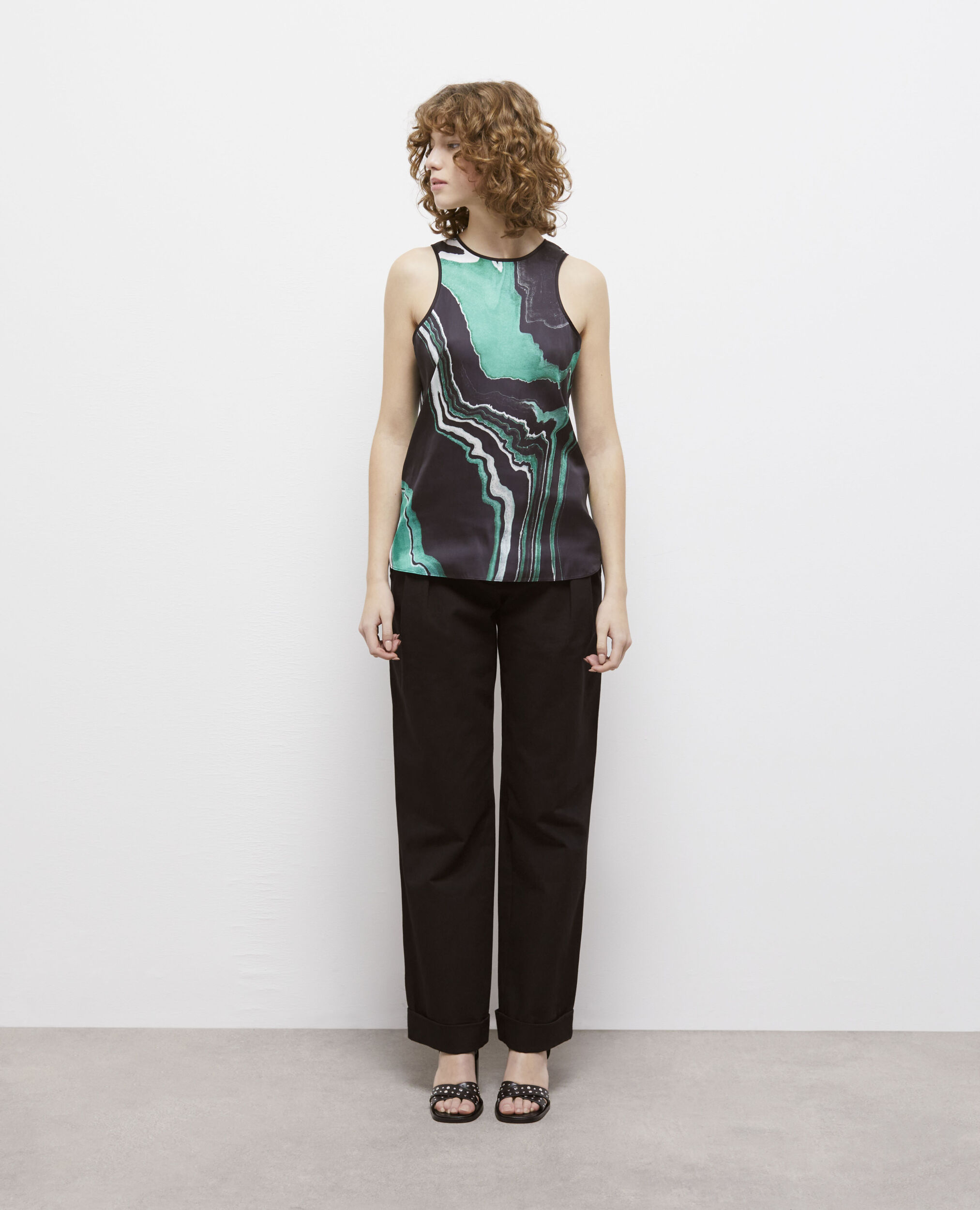 Top imprimé, BLACK / GREEN, hi-res image number null