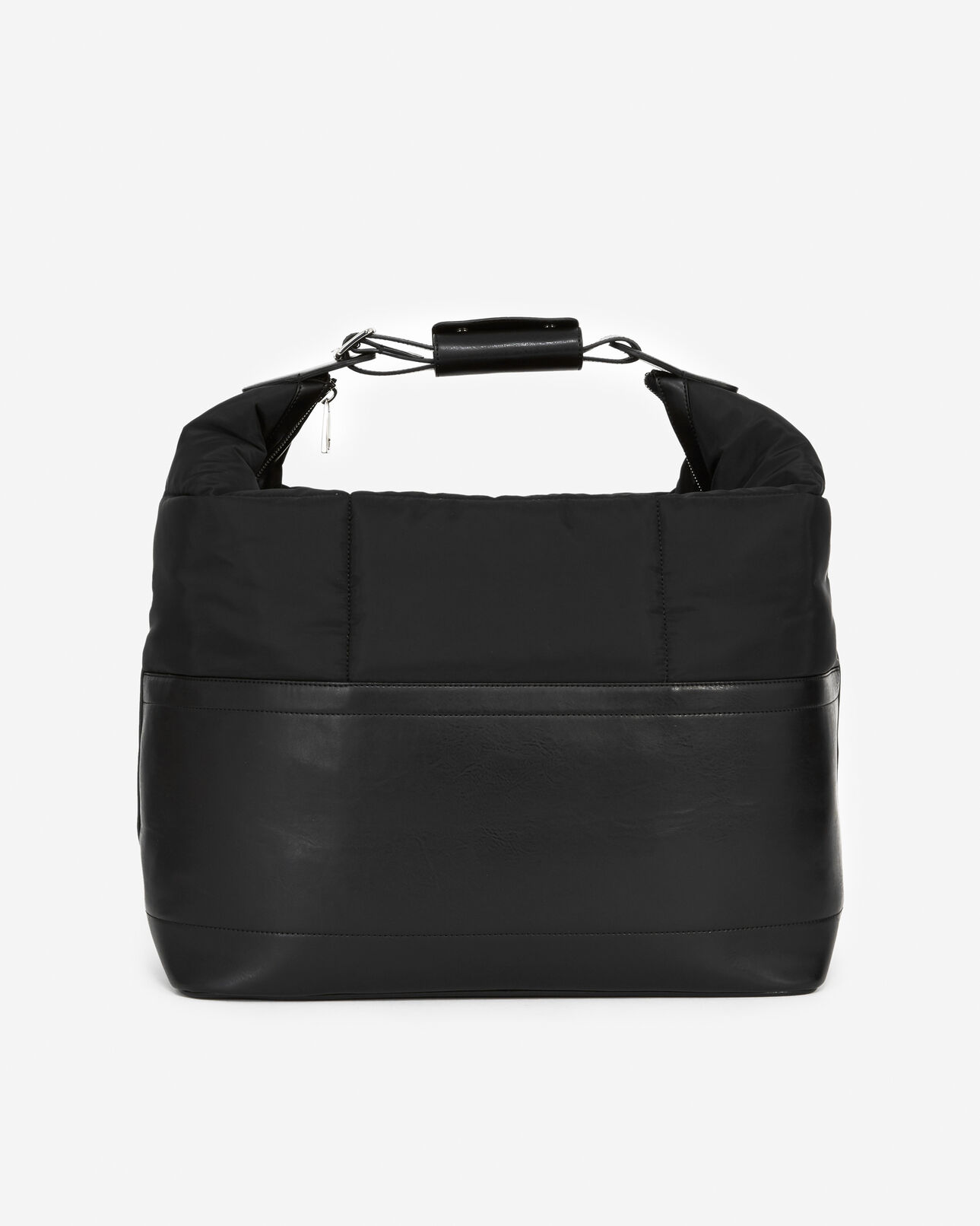 The Kooples MIXTE BLACK sac bateau nylon et simili-cuir noir