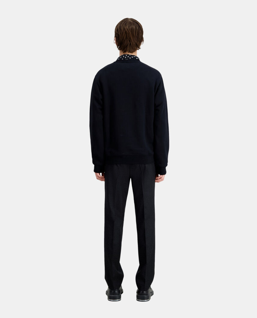 The Kooples HERREN BLACK herren schwarzes sweatshirt mit siebdruck