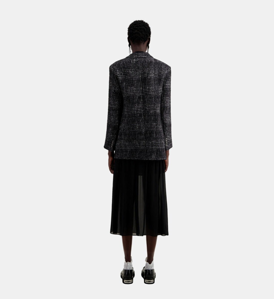 Black and white tweed blazer