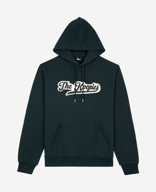 The Kooples HERREN BOTTLE GREEN kapuzen-sweatshirt mit dunkelgrünem aufnäher