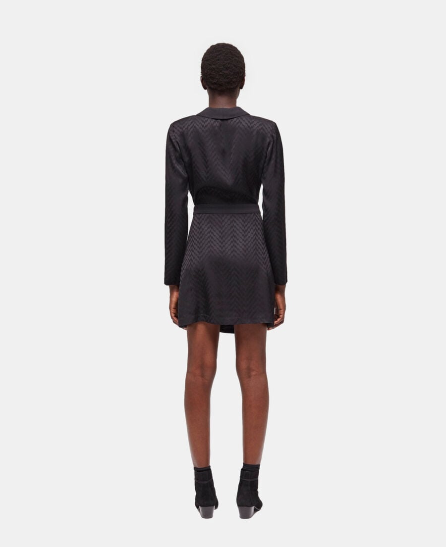 The Kooples WOMEN BLACK short printed wrap dress