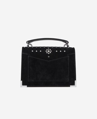 The Kooples WOMEN BLACK black leather emily small bag with studs