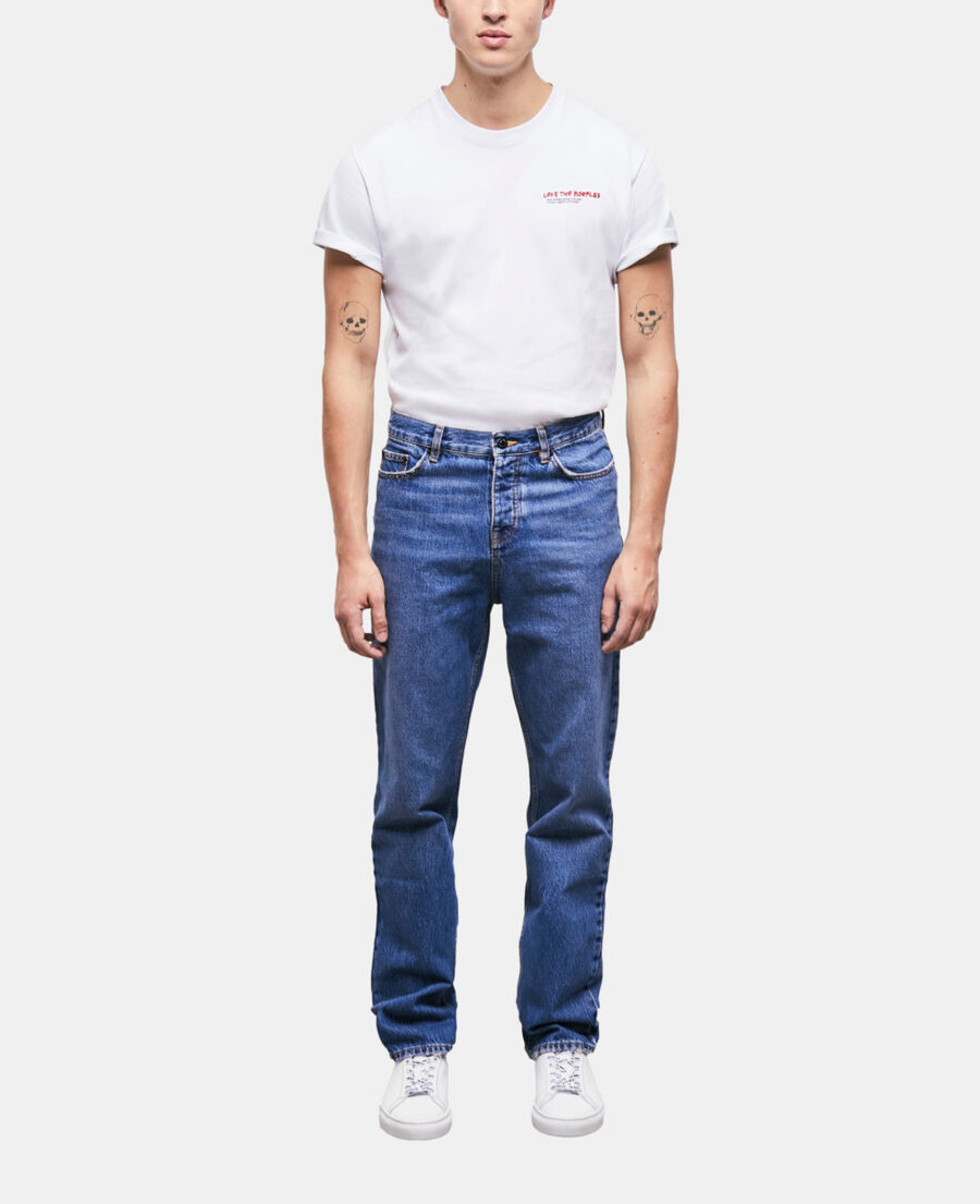 The Kooples H BLUE DENIM blue straight-cut jeans