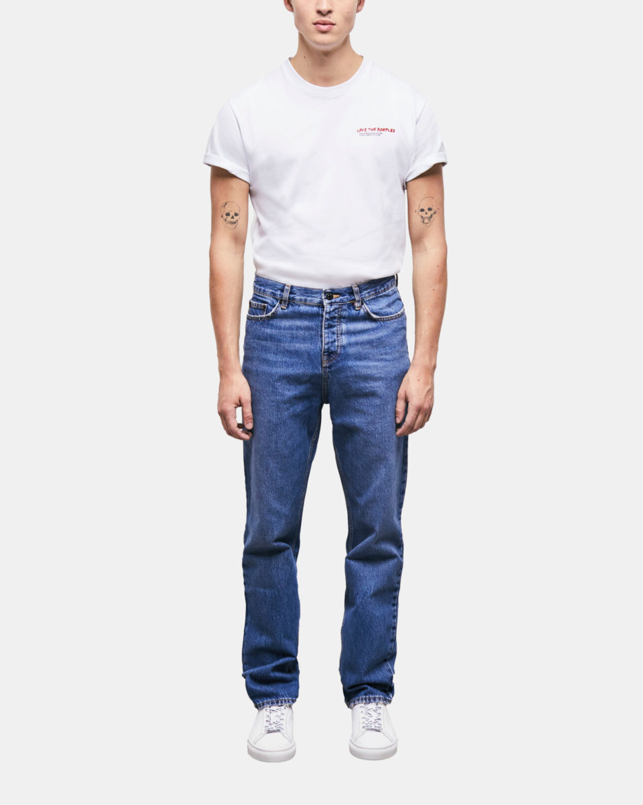 The Kooples HOMME BLUE DENIM jean droit bleu