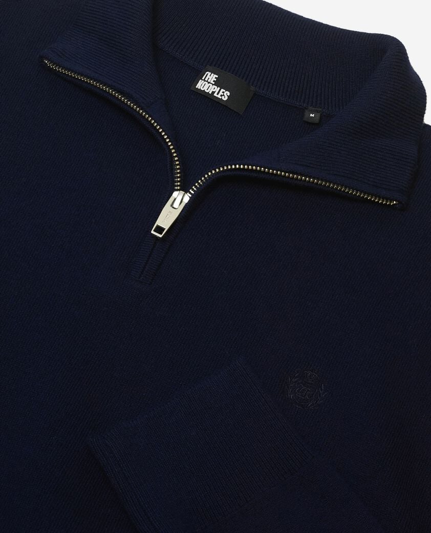 The Kooples H NAVY double-faced navy trucker-neck sweater