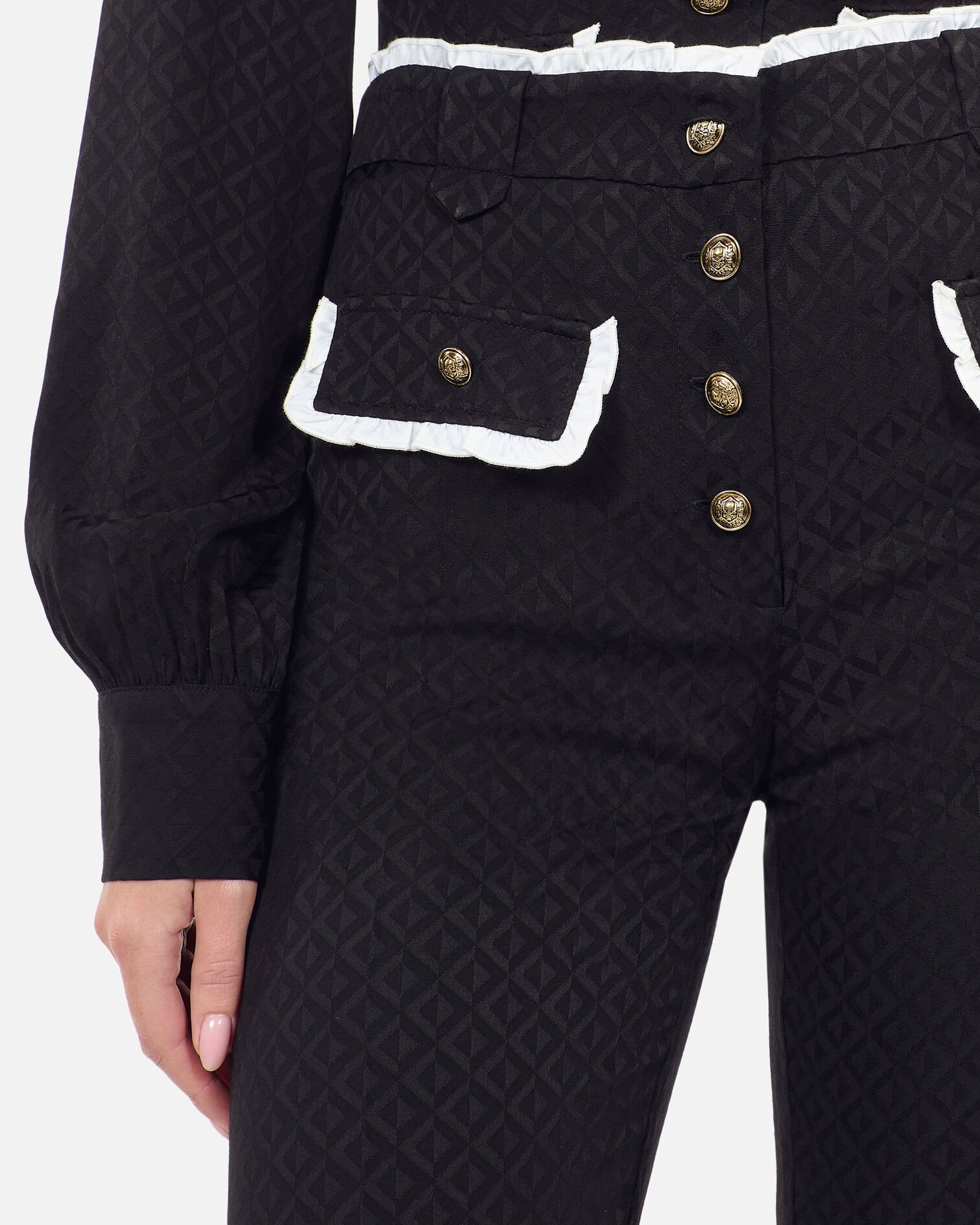 Pantalon flare noir, BLACK, hi-res image number null
