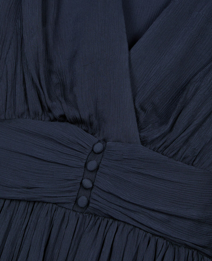 The Kooples F DARK NAVY navy blue crinckle short dress