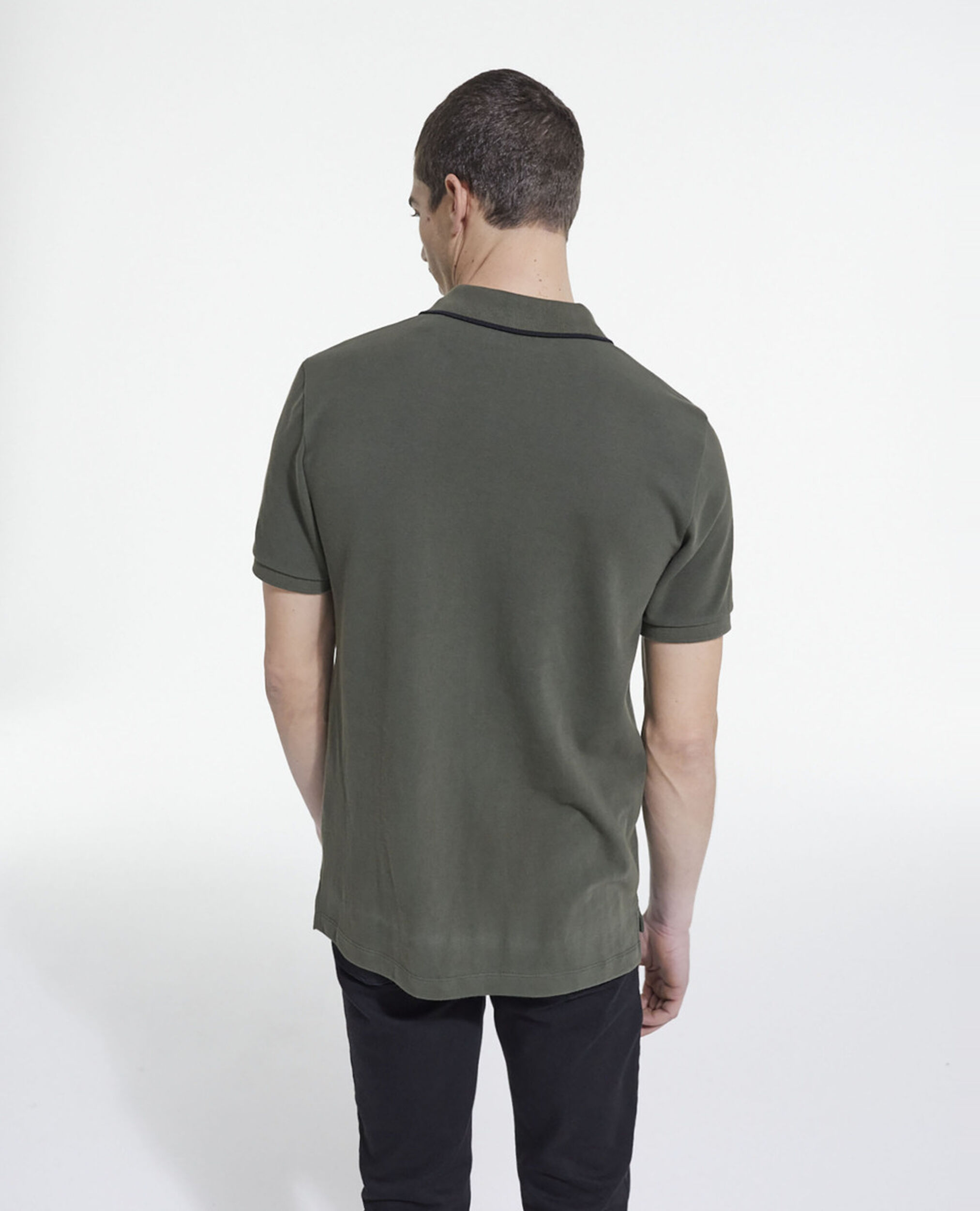 Khakifarbenes klassisches Poloshirt, FORET, hi-res image number null