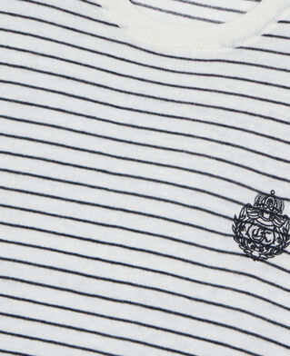 The Kooples HOMME WHITE / BLUE pull blason à rayures en laine et cachemire
