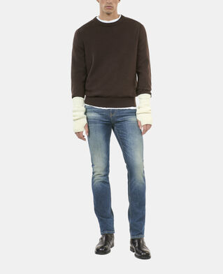 The Kooples MEN DARK BROWN brown wool sweater