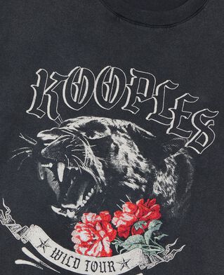 The Kooples FEMME BLACK WASHED t-shirt avec s&eacute;rigraphie noir