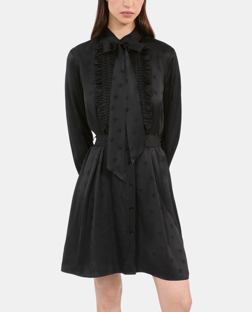 The Kooples MUJER BLACK vestido corto jacquard negro