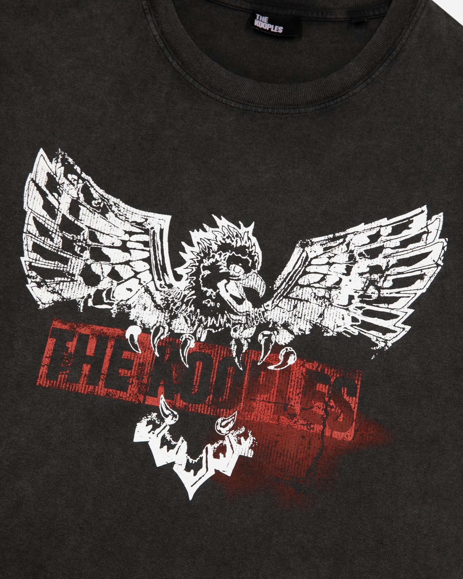 T-shirt with faded black screen print, BLACK WASHED, hi-res image number null