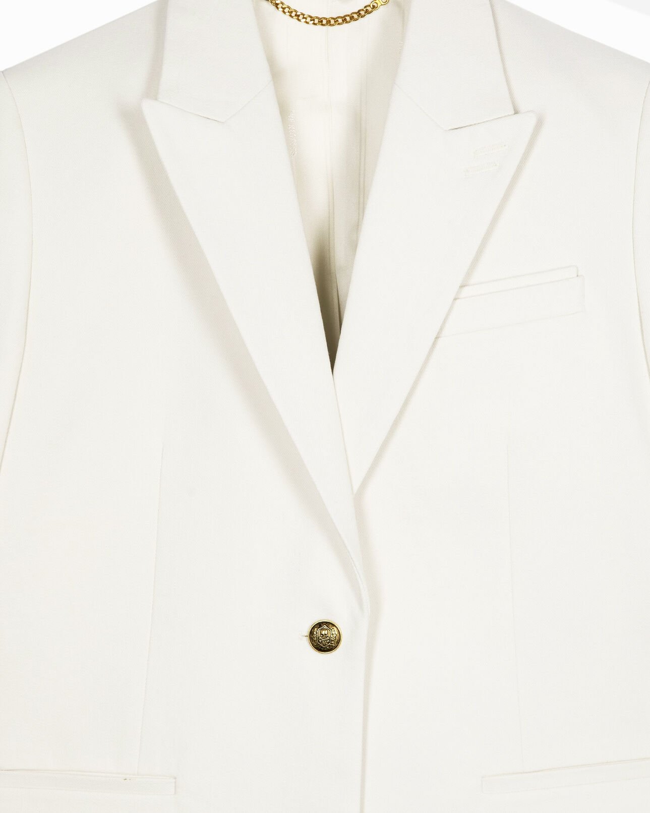 The Kooples WOMEN WHITE ecru cotton tailored jacket