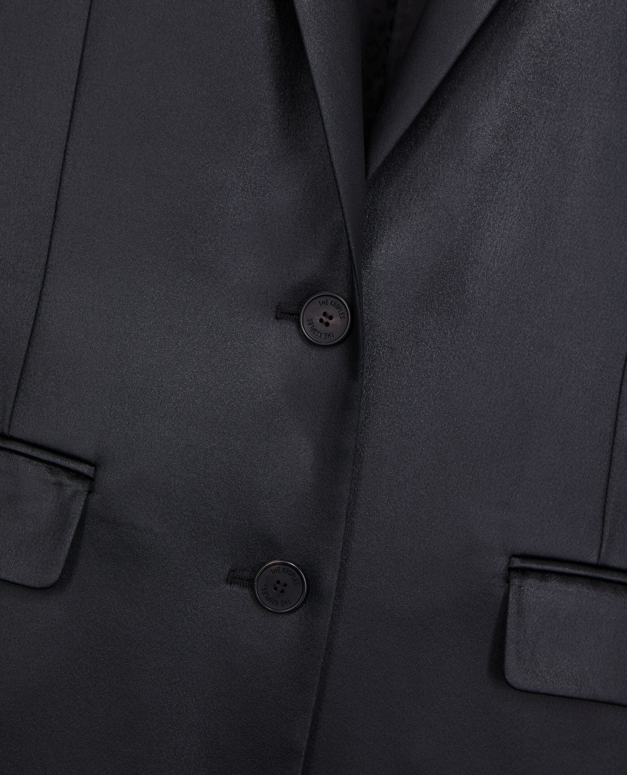 Black leather effect blazer, BLACK, hi-res image number null
