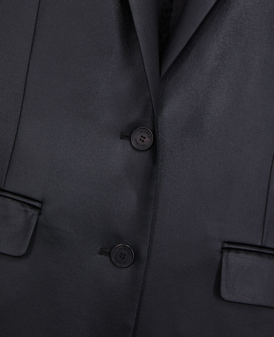 black leather effect blazer