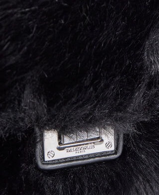 The Kooples F BLACK black faux-fur clutch bag