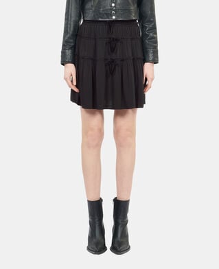 The Kooples FEMME BLACK jupe courte avec n&oelig;uds noire