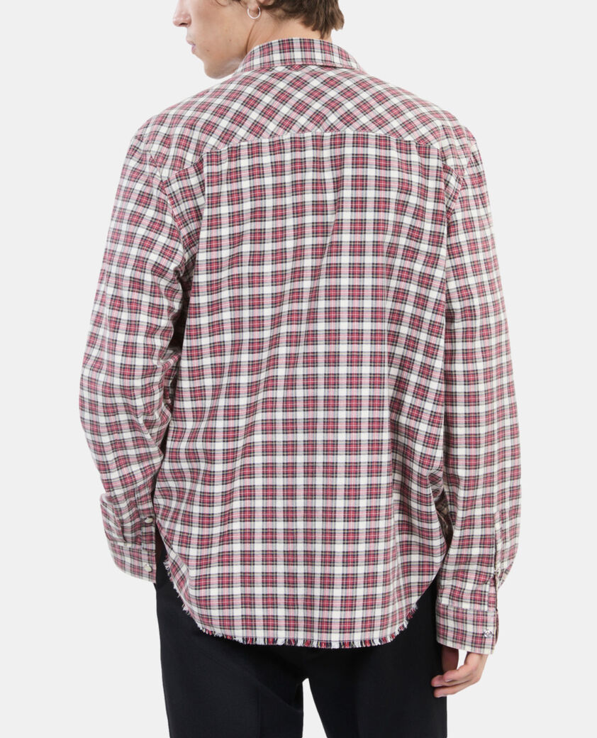 The Kooples HOMBRE BLACK ECRU RED camisa cuadros
